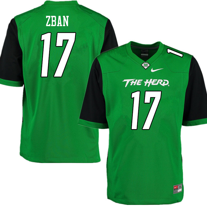 Men #17 Luke Zban Marshall Thundering Herd College Football Jerseys Sale-Gren